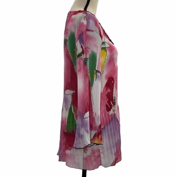 NICOLA Watercolor Beaded Scrunch Blouse Size Large - Picture 5 of 15